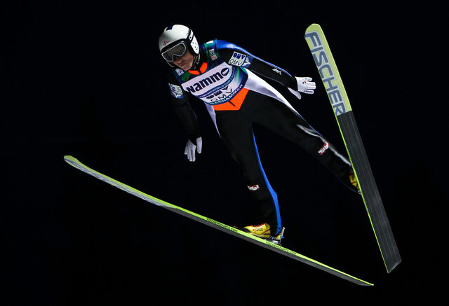 03.12.2011, Lillehammer, Norway (NOR): Daniela Iraschko (AUT), Fischer - FIS world cup ski jumping ladies, individual HS100, Lillehammer (NOR). www.nordicfocus.com. Â© Laiho/NordicFocus. Every downloaded picture is fee-liable.