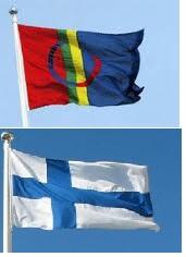 Finsk og samisk flagg Finsk og samisk flagg