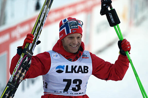 24.11.2012, Gaellivare, Sweden (SWE): Martin Johnsrud Sundby (NOR), celebrates at the finish- FIS world cup cross-country, 15km men, Gaellivare (SWE). www.nordicfocus.com. © Felgenhauer/NordicFocus. Every downloaded picture is fee-liable. NordicFocus