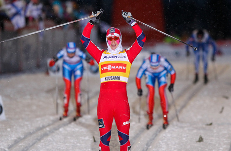 30.11.2012, Kuusamo, Finland (FIN): Marit Bjoergen (NOR), Fischer, Swix, Rottefella - FIS world cup cross-country, individual sprint, Kuusamo (FIN). www.nordicfocus.com. © Laiho/NordicFocus. Every downloaded picture is fee-liable. NordicFocus 30.11.2012, Kuusamo, Finland (FIN): Marit Bjoergen (NOR), Fischer, Swix, Rottefella - FIS world cup cross-country, individual sprint, Kuusamo (FIN). www.nordicfocus.com. © Laiho/NordicFocus. Every downloaded picture is fee-liable.