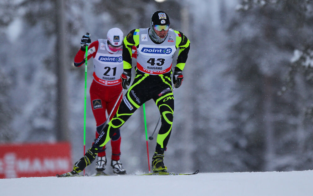01.12.2012, Kuusamo, Finland (FIN): Maurice Manificat (FRA), Fischer, Swix, Rottefella, One Way - FIS world cup cross-country, 10km men, Kuusamo (FIN). www.nordicfocus.com. © Laiho/NordicFocus. Every downloaded picture is fee-liable.