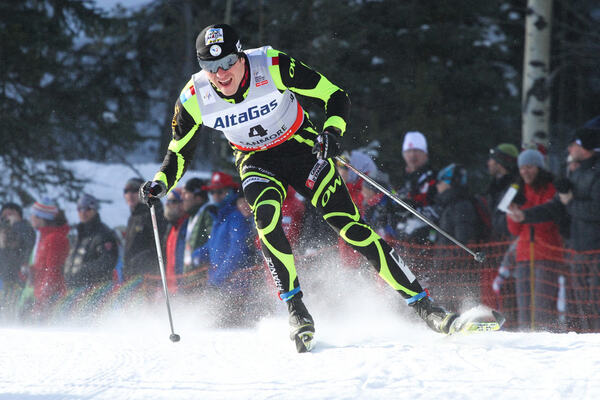 13.12.2012, Canmore, Canada (CAN): Maurice Manificat (FRA), Fischer, Swix, Rottefella, One Way - FIS world cup cross-country, mass men, Canmore (CAN). www.nordicfocus.com. © Roycroft/NordicFocus. Every downloaded picture is fee-liable. NordicFocus