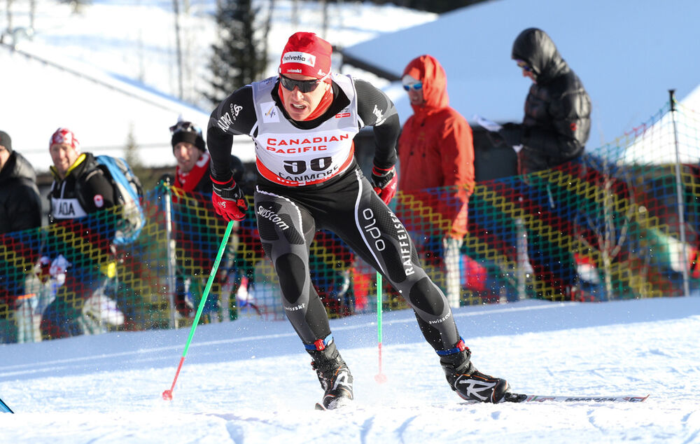 15.12.2012, Canmore, Canada (CAN): Jovian Hediger (SUI), Rossignol, KV+, Rottefella, Odlo - FIS world cup cross-country, individual sprint, Canmore (CAN). www.nordicfocus.com. © Roycroft/NordicFocus. Every downloaded picture is fee-liable.