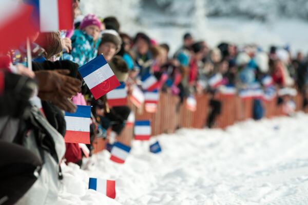 13.01.2013, Chaux-Neuve, France (FRA): lots of french flags at the track- FIS world cup nordic combined, team sprint HS118/2x7.5km, Chaux-Neuve (FRA). www.nordicfocus.com. © Becker/NordicFocus. Every downloaded picture is fee-liable. NordicFocus
