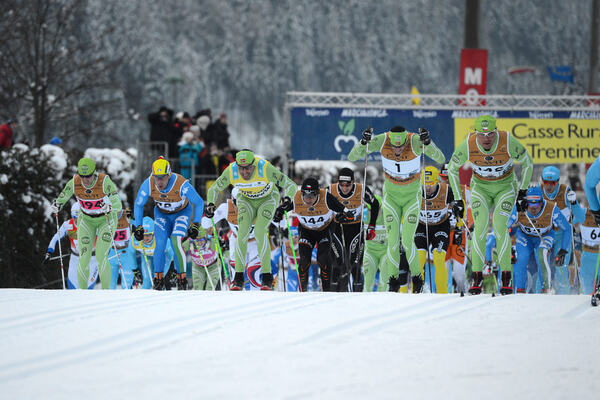 27.01.2013, Val di Fassa/Val di Fiemme, Italy (ITA): start of the race - FIS Marathon Cup Marcialonga, Val di Fassa/Val di Fiemme (ITA). www.nordicfocus.com. © Rauschendorfer/NordicFocus. Every downloaded picture is fee-liable. NordicFocus