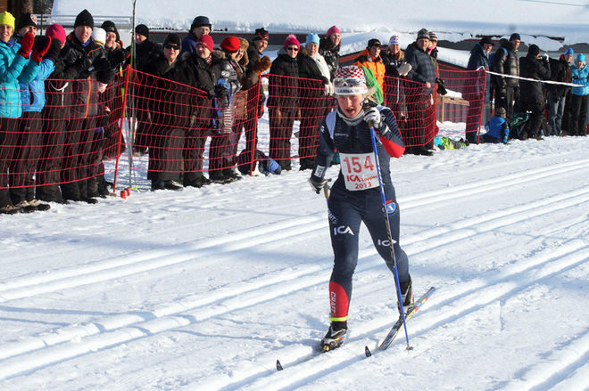 FRIDA HALLQVIST, Åsarna damtvåa, åtta minuter efter långloppsrutinerade Laila Kveli. Foto: THORD ERIC NILSSON