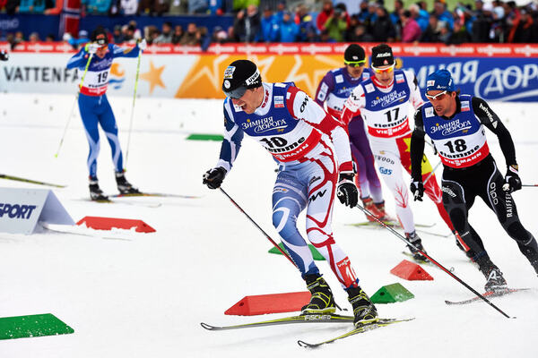 23.02.2013, Val di Fiemme, Italy (ITA): Maurice Manificat (FRA), Curdin Perl (SUI)- FIS nordic world ski championships, cross-country, skiathlon men, Val di Fiemme (ITA). www.nordicfocus.com. © Felgenhauer/NordicFocus. Every downloaded picture is fee-li NordicFocus