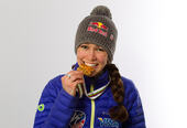 23.02.2013, Val di Fiemme, Italy (ITA): Sarah Hendrickson (USA), Fluege.de - FIS nordic world ski championships, ski jumping ladies, medals, Val di Fiemme (ITA). www.nordicfocus.com. © Laiho/NordicFocus. Every downloaded picture is fee-liable.
