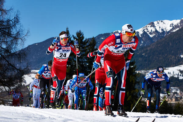 03.03.2013, Val di Fiemme, Italy (ITA): l-r: Petter Eliassen (NOR), Eldar Roenning (NOR)- FIS nordic world ski championships, cross-country, mass men, Val di Fiemme (ITA). www.nordicfocus.com. © Felgenhauer/NordicFocus. Every downloaded picture is fee-l NordicFocus