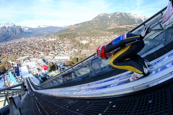 31.12.2012, Garmisch, Germany (GER): Andreas Wellinger (GER), Fluege.de - FIS world cup ski jumping, four hills tournament, individual HS140 qualification, Garmisch (GER). www.nordicfocus.com. © Laiho/NordicFocus. Every downloaded picture is fee-liable. NordicFocus