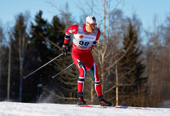 PÅL GOLBERG från Norge vann sin första världscuptävling i Lillehammer, Marcus Hellner var 4:a och Johan Olsson 5:a. Foto: NORDIC FOCUS