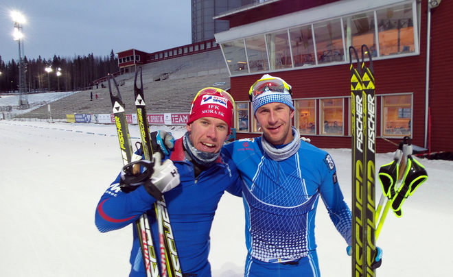 ANDERS SÖDERGREN (th) vann Team Sportia Cup-tävlingen i Östersund. Emil Jönsson säsongsdebuterade med en 5:e plats. Foto: THORD ERIC NILSSON