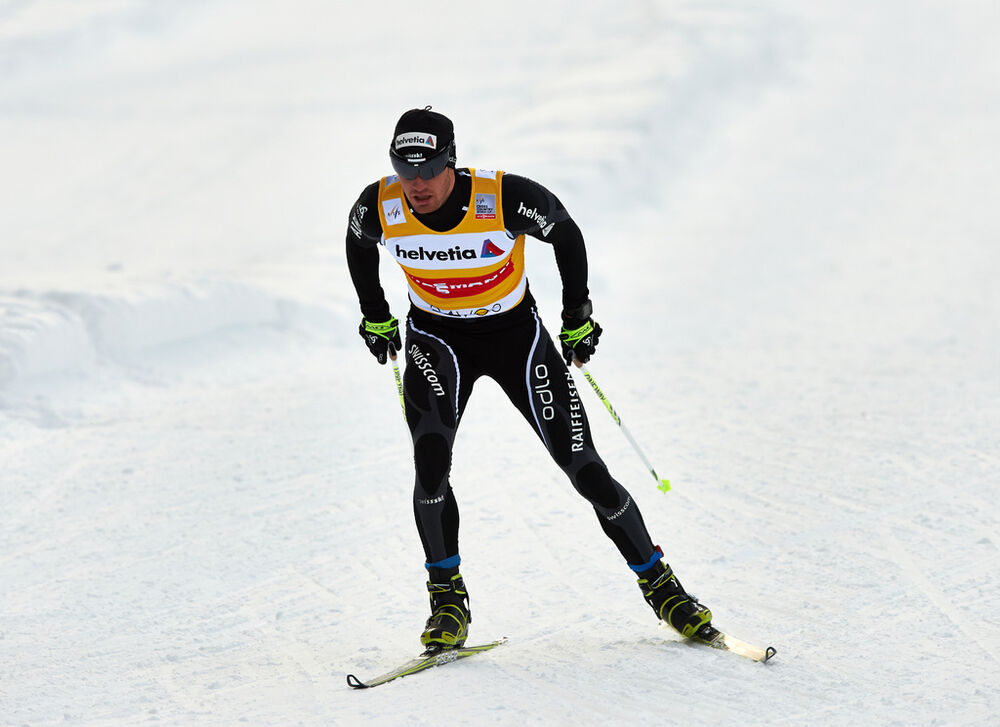 17.02.2013, Davos, Switzerland (SUI): Dario Cologna (SUI)- FIS world cup cross-country, 15km men, Davos (SUI). www.nordicfocus.com. © Felgenhauer/NordicFocus. Every downloaded picture is fee-liable.