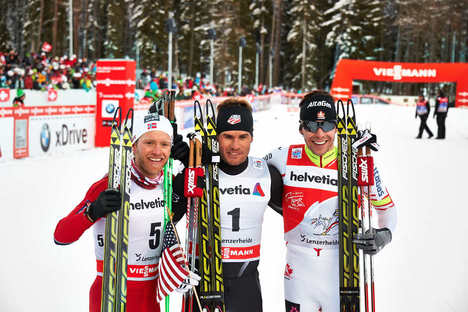 31.12.2013, Lenzerheide, Switzerland (SUI): Martin Johnsrud Sundby (NOR), Simeon Hamilton (USA), Alex Harvey (CAN), (l-r)- FIS world cup cross-country, tour de ski, individual sprint, Lenzerheide (SUI). www.nordicfocus.com. © Felgenhauer/NordicFocus. Ev NordicFocus 31.12.2013, Lenzerheide, Switzerland (SUI): Martin Johnsrud Sundby (NOR), Simeon Hamilton (USA), Alex Harvey (CAN), (l-r)- FIS world cup cross-country, tour de ski, individual sprint, Lenzerheide (SUI). www.nordicfocus.com. © Felgenhauer/NordicFocus. Ev