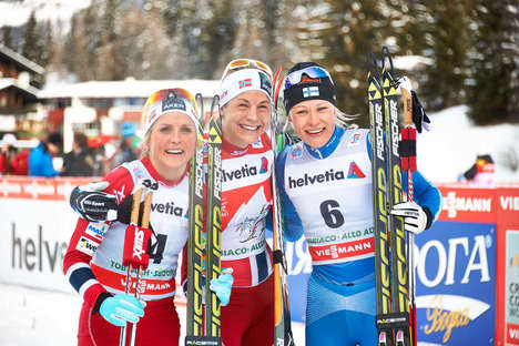03.01.2014, Cortina-Toblach, Italy (ITA): Therese Johaug (NOR), Astrid Uhrenholdt Jacobsen (NOR), Anne Kylloenen (FIN), (l-r)- FIS world cup cross-country, tour de ski, pursuit women, Cortina-Toblach (ITA). www.nordicfocus.com. © Felgenhauer/NordicFocus NordicFocus 03.01.2014, Cortina-Toblach, Italy (ITA): Therese Johaug (NOR), Astrid Uhrenholdt Jacobsen (NOR), Anne Kylloenen (FIN), (l-r)- FIS world cup cross-country, tour de ski, pursuit women, Cortina-Toblach (ITA). www.nordicfocus.com. © Felgenhauer/NordicFocus