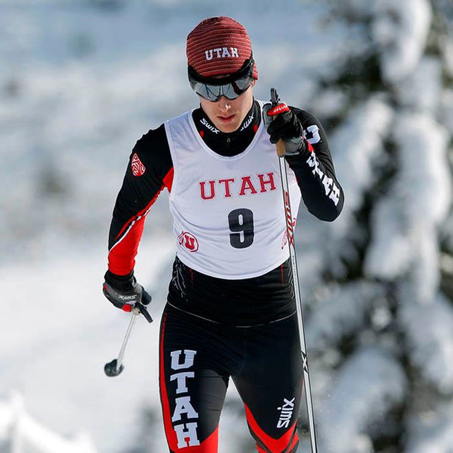 NIKLAS PERSSON, Falun-Borlänge SK på väg mot en stark 11:e plats i US Championships över 15 km klassisk i Soldier Hollow ifjor. Han är en av ”veteranerna” bland dom svenska längdåkarna som satsar i USA.