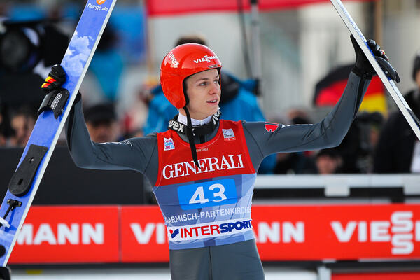 01.01.2014, Garmisch, Germany (GER): Andreas Wellinger (GER), Fluege.de- FIS world cup ski jumping, four hills tournament, individual HS140, Garmisch (GER). www.nordicfocus.com. © Laiho/NordicFocus. Every downloaded picture is fee-liable. NordicFocus