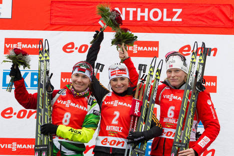 18.01.2014, Antholz, Italy (ITA): Nadezhda Skardino (BLR), Andrea Henkel (GER), Tora Berger (NOR)- IBU world cup biathlon, pursuit women, Antholz (ITA). www.nordicfocus.com. © Manzoni/NordicFocus. Every downloaded picture is fee-liable. NordicFocus 18.01.2014, Antholz, Italy (ITA): Nadezhda Skardino (BLR), Andrea Henkel (GER), Tora Berger (NOR)- IBU world cup biathlon, pursuit women, Antholz (ITA). www.nordicfocus.com. © Manzoni/NordicFocus. Every downloaded picture is fee-liable.