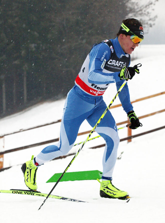SAMI JAUHOJÄRVI håller än. Han vann finska mästerskapen över 15 km klassisk stil under lördagen. Foto: MARCELA HAVLOVA