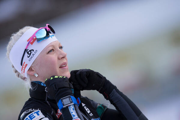 08.01.2014, Ruhpolding, Germany (GER): Kaisa Maekaeraeinen (FIN) - IBU world cup biathlon, relay women, Ruhpolding (GER). www.nordicfocus.com. © Manzoni/NordicFocus. Every downloaded picture is fee-liable. NordicFocus