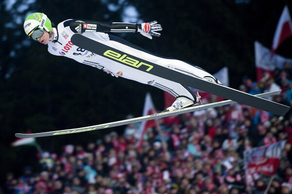 19.01.2014, Zakopane, Poland (POL): Peter Prevc (SLO), Elan - FIS world cup ski jumping, individual HS134, Zakopane (POL). www.nordicfocus.com. © Nurkiewicz/NordicFocus. Every downloaded picture is fee-liable. NordicFocus