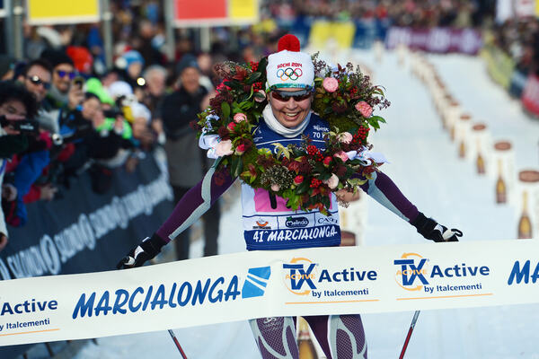 26.01.2014, Val di Fassa/Val di Fiemme, Italy (ITA): Julia Tikhonova (RUS) - FIS Marathon Cup Marcialonga, Val di Fassa/Val di Fiemme (ITA). www.nordicfocus.com. © Rauschendorfer/NordicFocus. Every downloaded picture is fee-liable. NordicFocus