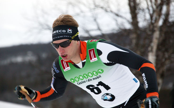 JESPER NYSTRÖM från Falun-Borlänge SK vann Bergebo Skimaraton i Borlänge med två sekunders margin! Foto: MARCELA HAVLOVA