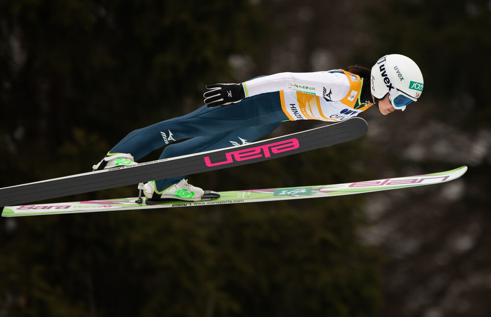 02.02.2014, Hinzenbach, Austria (AUT): Sara Takanashi (JPN), Elan- FIS world cup ski jumping ladies, individual HS85, Hinzenbach (AUT). www.nordicfocus.com. © Laiho/NordicFocus. Every downloaded picture is fee-liable.