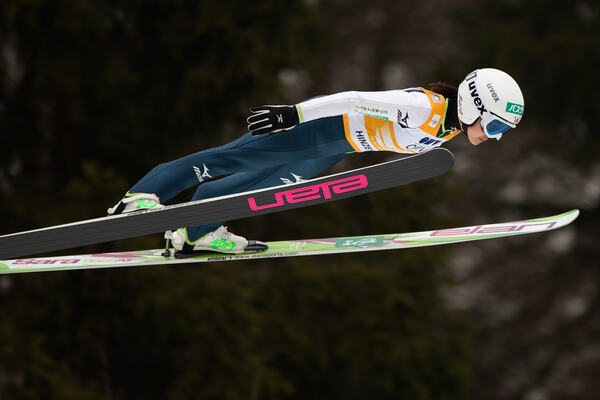 02.02.2014, Hinzenbach, Austria (AUT): Sara Takanashi (JPN), Elan- FIS world cup ski jumping ladies, individual HS85, Hinzenbach (AUT). www.nordicfocus.com. © Laiho/NordicFocus. Every downloaded picture is fee-liable. NordicFocus