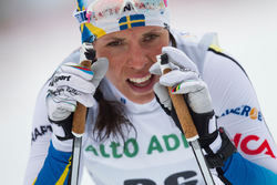 01.02.2014, Toblach, Italy (ITA): Charlotte Kalla (SWE)- FIS world cup cross-country, 10km women, Toblach (ITA). www.nordicfocus.com. Â© Manzoni/NordicFocus. Every downloaded picture is fee-liable.