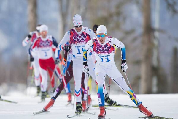 09.02.2014, Sochi, Russia (RUS): Marcus Hellner (SWE), Jean Marc Gaillard (FRA)- XXII. Olympic Winter Games Sochi 2014, cross-country, skiathlon men, Sochi (RUS). www.nordicfocus.com. © NordicFocus. Every downloaded picture is fee-liable. NordicFocus