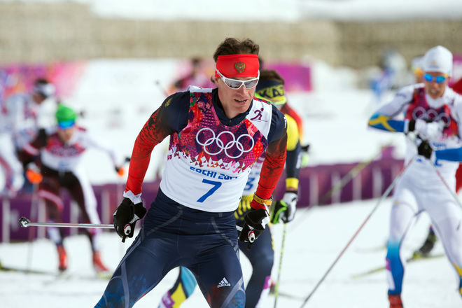 MAXIM VYLEGZHANIN var fyra på skiathlon, men får inte åka 15 km klassisk stil. Foto: NORDIC FOCUS