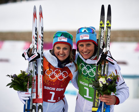 19.02.2014, Sochi, Russia (RUS): Ingvild Flugstad Oestberg (NOR), Marit Bjoergen (NOR), (l-r)- XXII. Olympic Winter Games Sochi 2014, cross-country, team sprint, Sochi (RUS). www.nordicfocus.com. © NordicFocus. Every downloaded picture is fee-liable. NordicFocus 19.02.2014, Sochi, Russia (RUS): Ingvild Flugstad Oestberg (NOR), Marit Bjoergen (NOR), (l-r)- XXII. Olympic Winter Games Sochi 2014, cross-country, team sprint, Sochi (RUS). www.nordicfocus.com. © NordicFocus. Every downloaded picture is fee-liable.