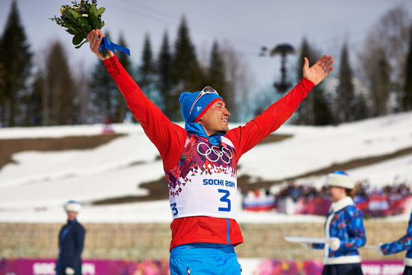 23.02.2014, Sochi, Russia (RUS): Alexander Legkov (RUS)- XXII. Olympic Winter Games Sochi 2014, cross-country, 50km men, Sochi (RUS). www.nordicfocus.com. © NordicFocus. Every downloaded picture is fee-liable. NordicFocus