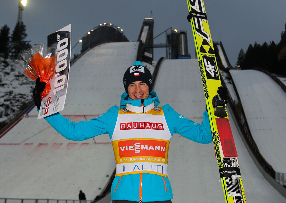 02.03.2014, Lahti, Finland (FIN): Kamil Stoch (POL), Fischer- FIS world cup ski jumping, individual HS130, Lahti (FIN). www.nordicfocus.com. © Laiho/NordicFocus. Every downloaded picture is fee-liable.