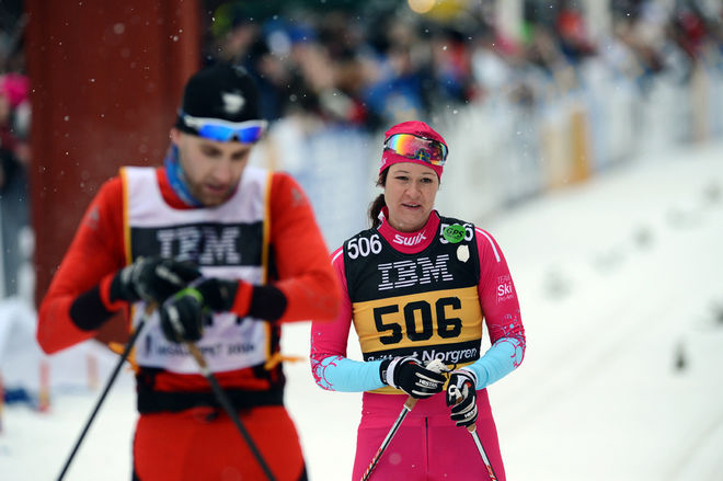 BRITTA JOHANSSON NORGREN, Team SkiPro Am, var bästa svenska och körde in till sina andra andraplats i Mora på två veckor. Senast i Tjejvasan, nu i Vasaloppet! Foto: NORDIC FOCUS
