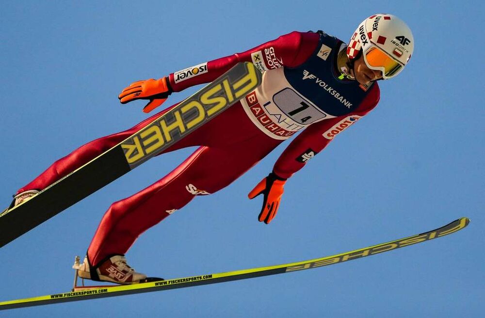 01.03.2014, Lahti, Finland (FIN): Kamil Stoch (POL), Fischer- FIS world cup ski jumping, team HS130, Lahti (FIN). www.nordicfocus.com. © Laiho/NordicFocus. Every downloaded picture is fee-liable.