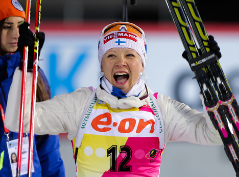 13.03.2014, Kontiolahti, Finland (FIN): Kaisa Maekaeraeinen (FIN), Fischer, Leki, Rottefella, Odlo- IBU world cup biathlon, sprint women, Kontiolahti (FIN). www.nordicfocus.com. © Laiho/NordicFocus. Every downloaded picture is fee-liable. NordicFocus 13.03.2014, Kontiolahti, Finland (FIN): Kaisa Maekaeraeinen (FIN), Fischer, Leki, Rottefella, Odlo- IBU world cup biathlon, sprint women, Kontiolahti (FIN). www.nordicfocus.com. © Laiho/NordicFocus. Every downloaded picture is fee-liable.
