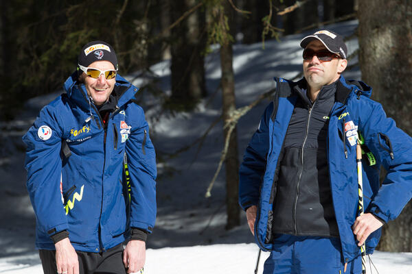 08.03.2014, Pokljuka, Slovenia (SLO): Stephane Bouthiaux (FRA) coach Team France, Siegfried Mazet (FRA) coach team France- IBU world cup biathlon, pursuit women, Pokljuka (SLO). www.nordicfocus.com. © Manzoni/NordicFocus. Every downloaded picture is fee NordicFocus