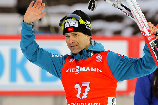 13.03.2014, Kontiolahti, Finland (FIN): Ole Einar Bjoerndalen (NOR), Madshus, Rottefella, Odlo- IBU world cup biathlon, sprint men, Kontiolahti (FIN). www.nordicfocus.com. © Laiho/NordicFocus. Every downloaded picture is fee-liable. NordicFocus