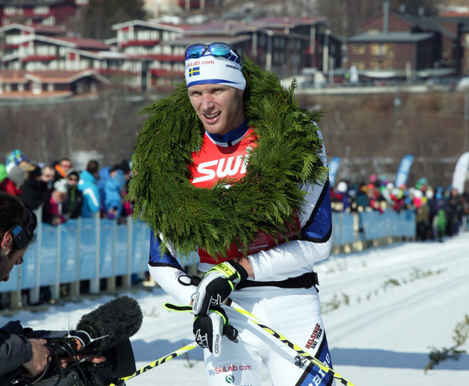 DANIEL RICHARDSSON har visat att han är bra på långlopp. Här efter segern i Årefjällsloppet 2014. Foto/rights: MARCELA HAVLOVA/sweski.com
