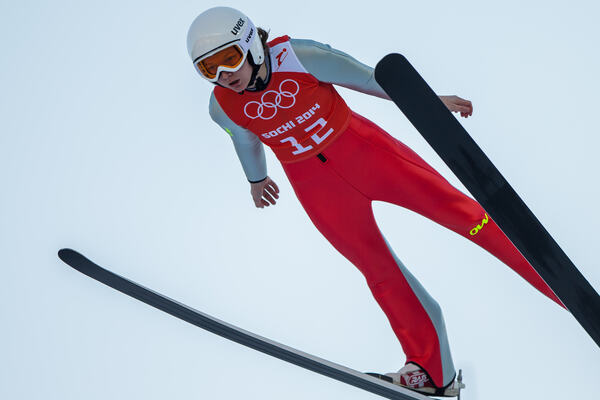 08.02.2014, Sochi, Russia (RUS): Julia Clair (FRA)- XXII. Olympic Winter Games Sochi 2014, ski jumping ladies, training, Sochi (RUS). www.nordicfocus.com. © NordicFocus. Every downloaded picture is fee-liable. NordicFocus
