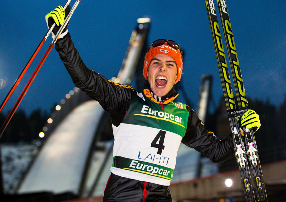 28.02.2014, Lahti, Finland (FIN): Johannes Rydzek (GER), Fischer, Swix, Rottefella, Adidas- FIS world cup nordic combined, individual gundersen HS130/10km, Lahti (FIN). www.nordicfocus.com. © Laiho/NordicFocus. Every downloaded picture is fee-liable.