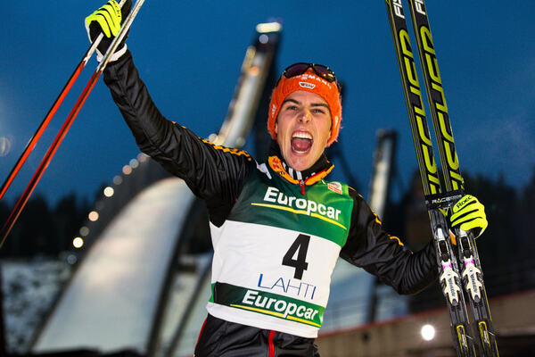28.02.2014, Lahti, Finland (FIN): Johannes Rydzek (GER), Fischer, Swix, Rottefella, Adidas- FIS world cup nordic combined, individual gundersen HS130/10km, Lahti (FIN). www.nordicfocus.com. © Laiho/NordicFocus. Every downloaded picture is fee-liable. NordicFocus