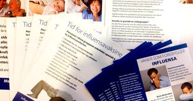 Bilde av informasjonsbrosjyrer influensavaksine 2014 Bilde av informasjonsbrosjyrer influensavaksine 2014