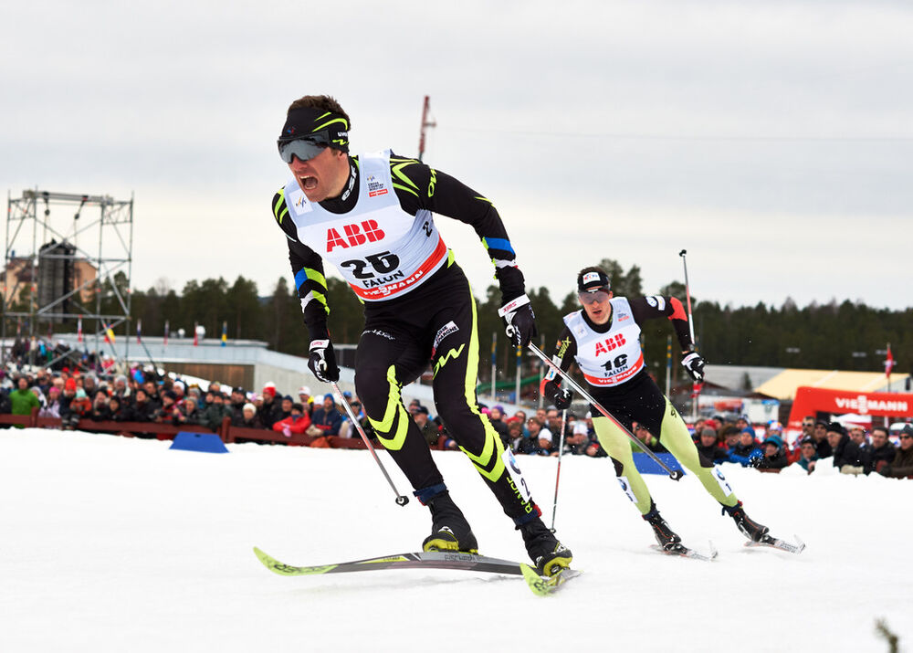 14.03.2014, Falun, Sweden (SWE): Maurice Manificat (FRA), Martin Jaks (CZE), (l-r)- FIS world cup cross-country, individual sprint, Falun (SWE). www.nordicfocus.com. © Felgenhauer/NordicFocus. Every downloaded picture is fee-liable.