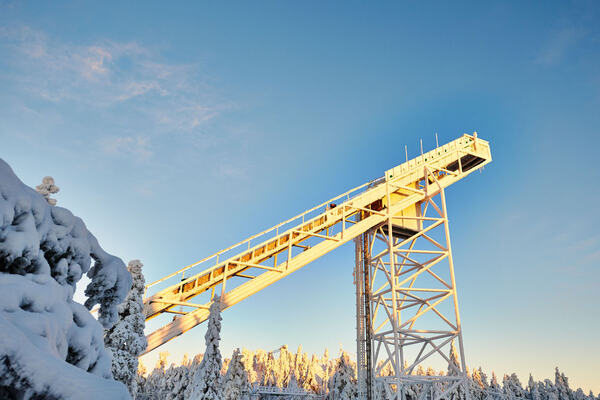 28.11.2014, Ruka, Finland (FIN): Ruka jumping tower in the last light of the day- FIS world cup cross-country, training, Ruka (FIN). www.nordicfocus.com. © Felgenhauer/NordicFocus. Every downloaded picture is fee-liable. NordicFocus