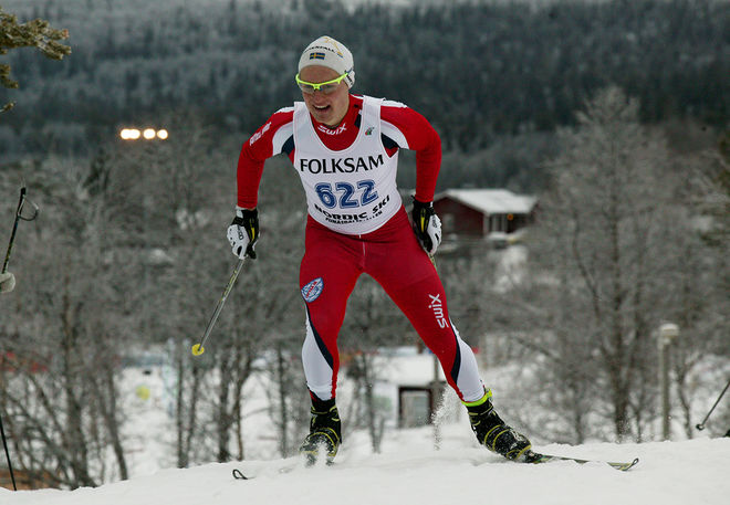 BJÖRN SANDSTRÖM, Täfteå var snabbaste junior i Tour de Fyrfasens tävling i Ytterhogdal. Foto/rights: MARCELA HAVLOVA/sweski.com