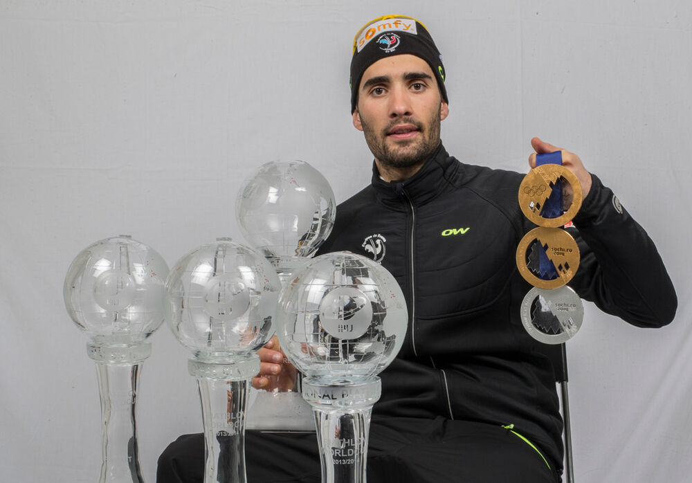 23.03.2014, Oslo, Norway (NOR): Martin Fourcade (FRA)- IBU world cup biathlon Holmenkollen, cups, Oslo (NOR). www.nordicfocus.com. © Manzoni/NordicFocus. Every downloaded picture is fee-liable.