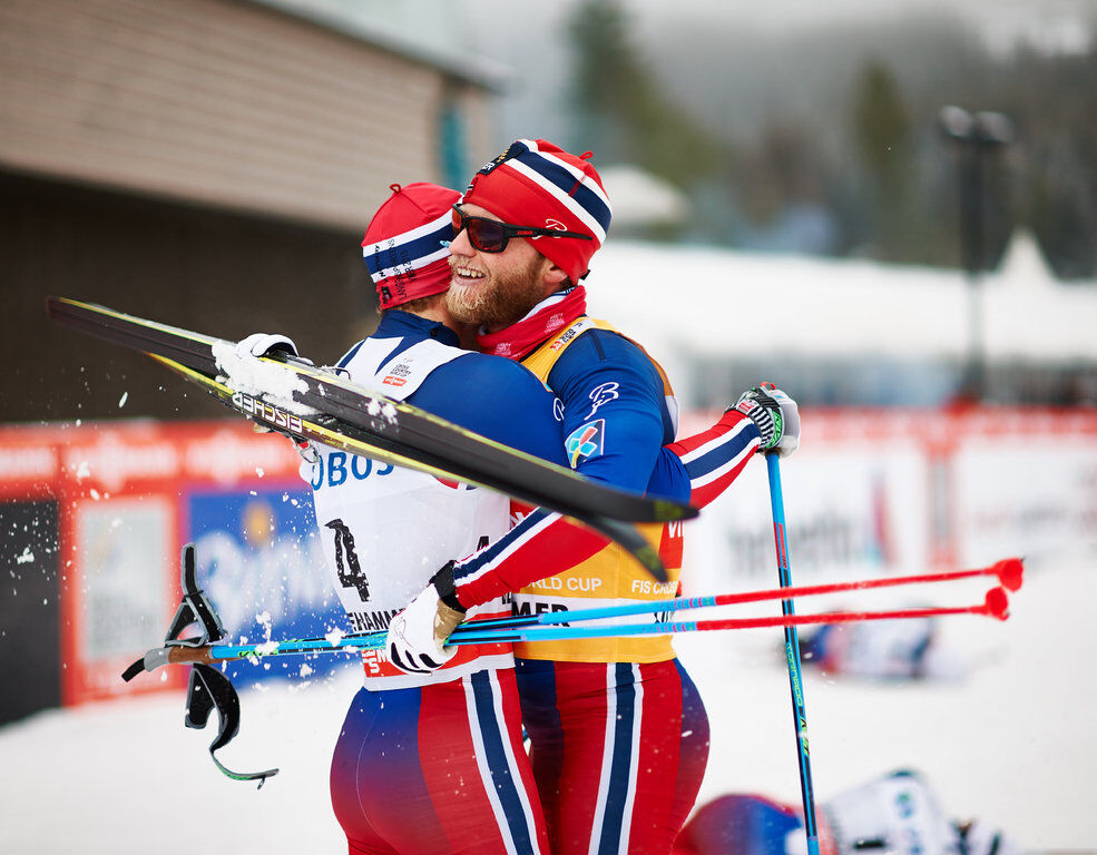 07.12.2014, Lillehammer, Norway (NOR): Sjur Roethe (NOR), Martin Johnsrud Sundby (NOR), (l-r) - FIS world cup cross-country, pursuit men, Lillehammer (NOR). www.nordicfocus.com. © Felgenhauer/NordicFocus. Every downloaded picture is fee-liable.